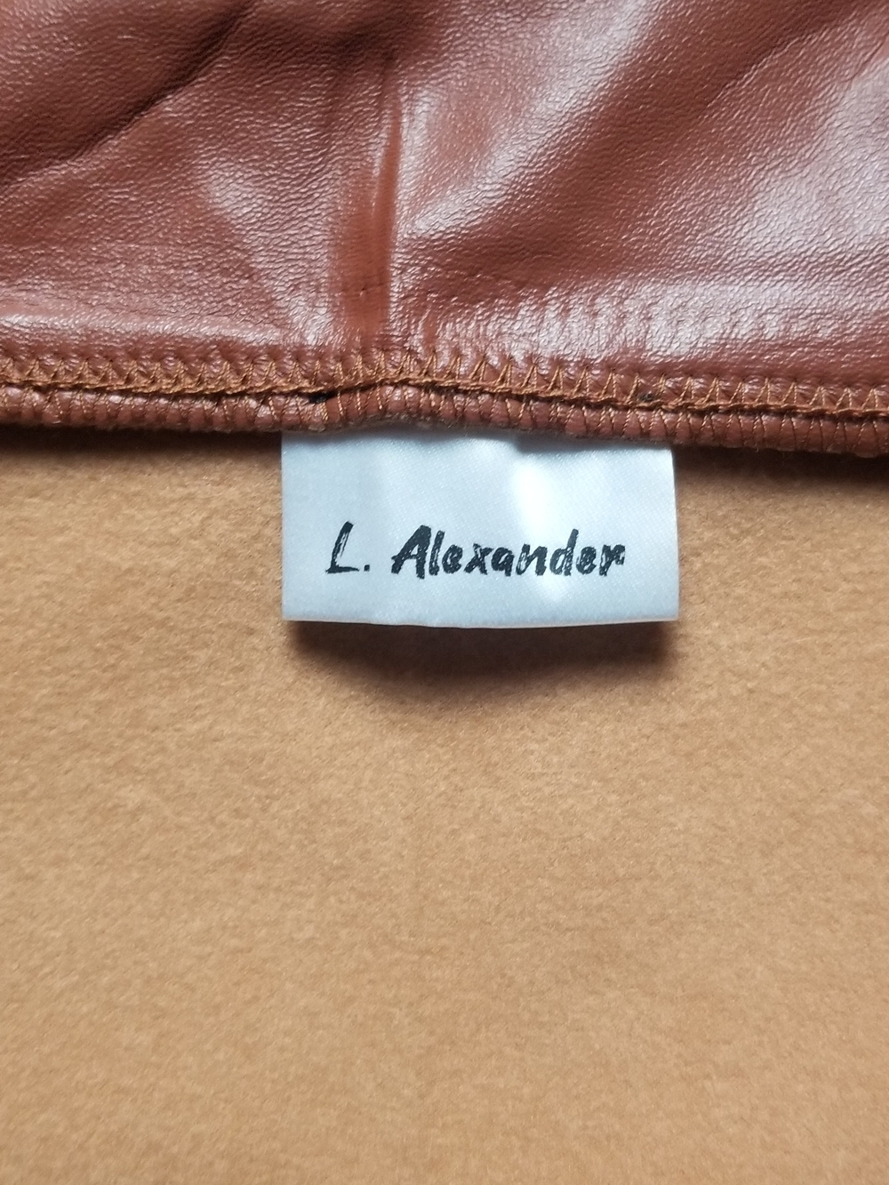 L. Alexander Women's Faux Leather Brown Pencil Skirt (SIZE S) - Picture 8 of 11